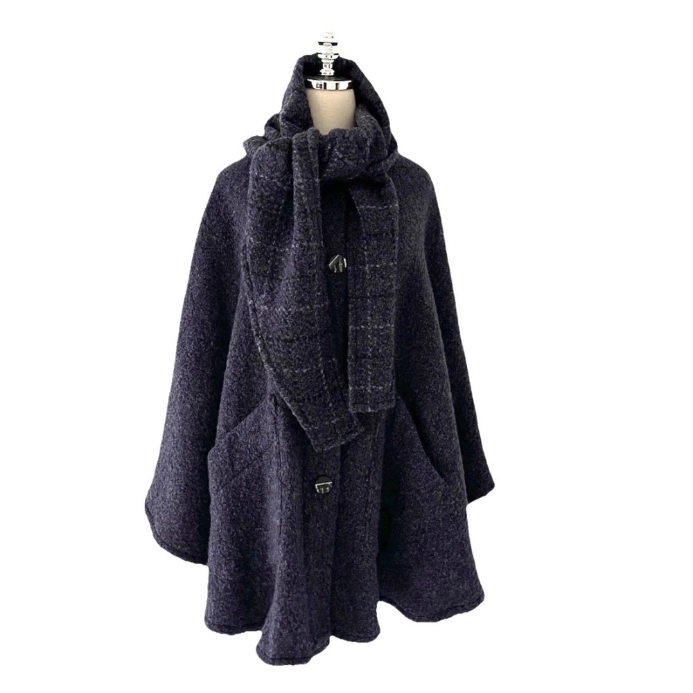 Blarney Woolen Mills Boucle Wool Blend Cape Poncho Jacket OS M/L/XL